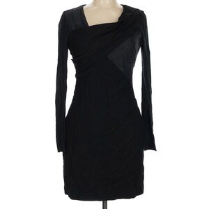 Helmut Lang Elegant Black Long Sleeve Dress
